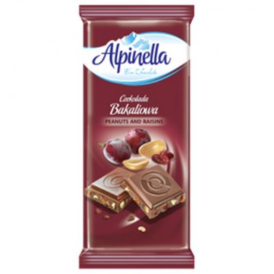 Alpinella Ciocolata cu alune si stafide 100g - hesperisgroup.com