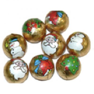 Christmas Ball Pralines - caramel cream filling – golden - 13 g - hesperisgroup.com